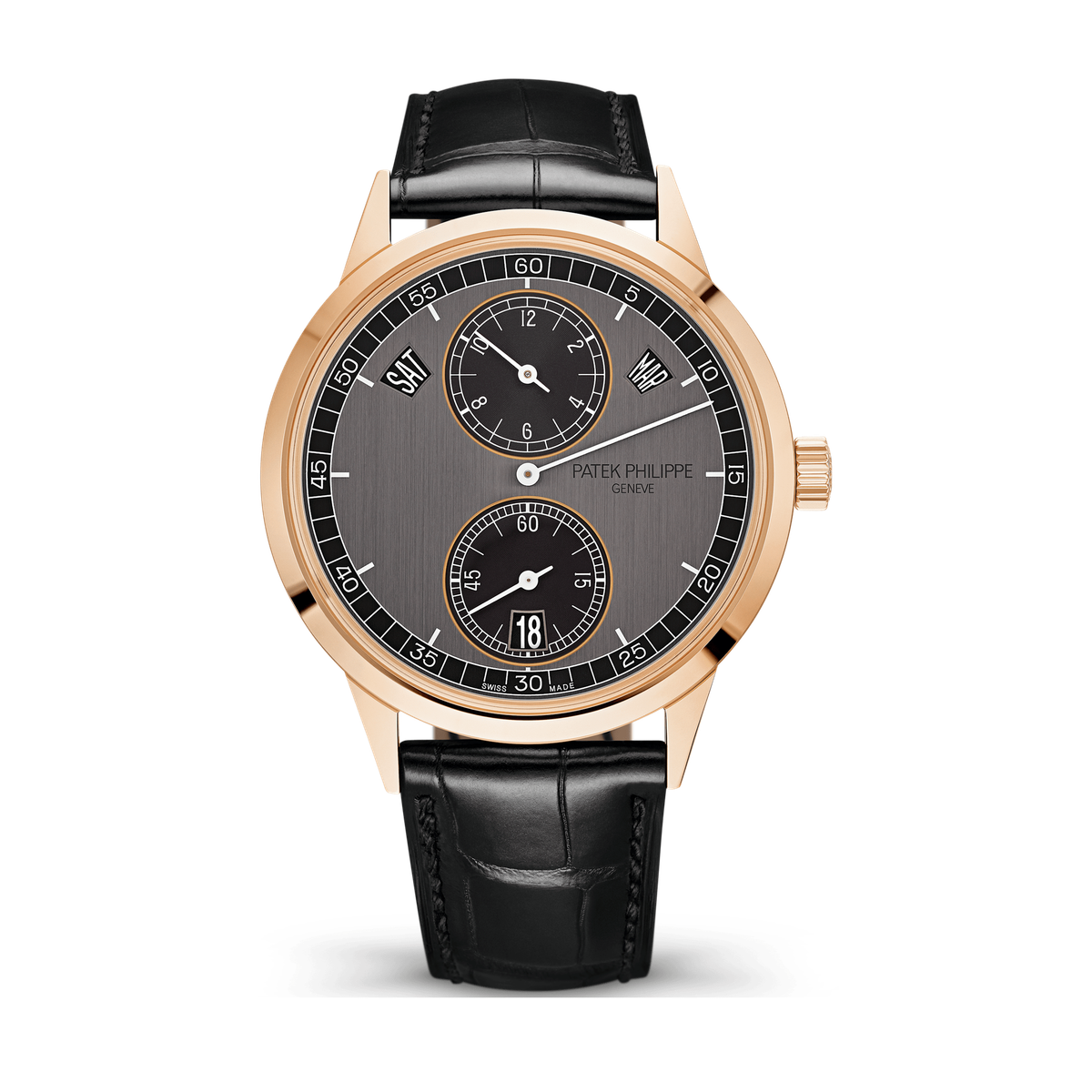 Patek Philippe Complications Dark Grey Rose Gold Alligator Leather 40.5mm