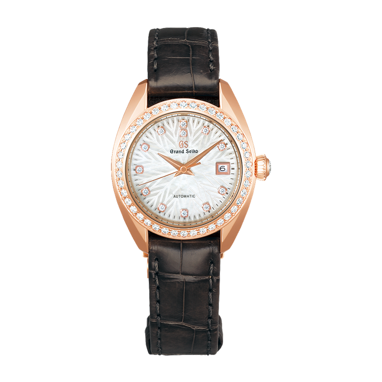 Grand Seiko Heritage Refined Essentials White Rose Gold Alligator Leather 28.7mm