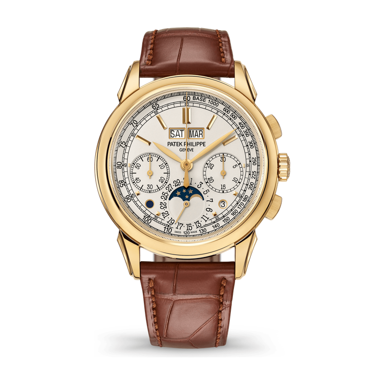Patek Philippe Grand Complications Silver Yellow Gold Alligator Leather 41mm