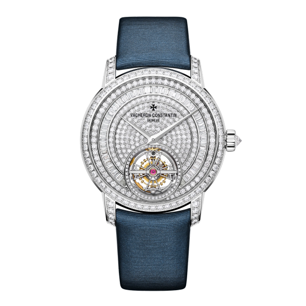 Vacheron Constantin Traditionnelle Tourbillon Jewellery Diamond Pave White Gold Fabric 39mm