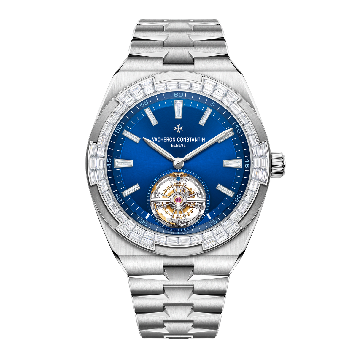 Vacheron Constantin Overseas Tourbillon High Jewellery Blue White Gold 42.5mm