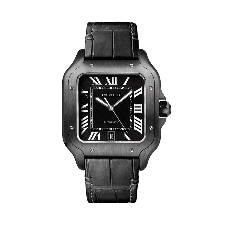Cartier Santos de Cartier Large Black Steel Rubber 39.8mm