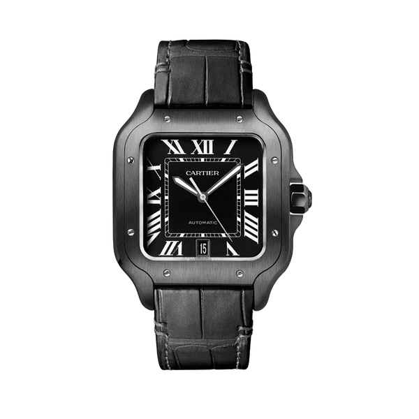 Cartier Santos de Cartier Large Black Steel Rubber 39.8mm