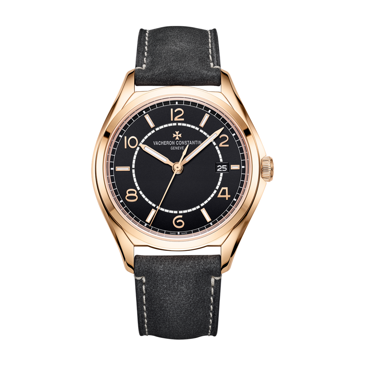 Vacheron Constantin Fiftysix Self-winding Black Rose Gold Leather 40mm