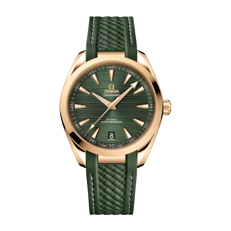 Omega Seamaster Aqua Terra 150M Green Yellow Gold Rubber 41mm