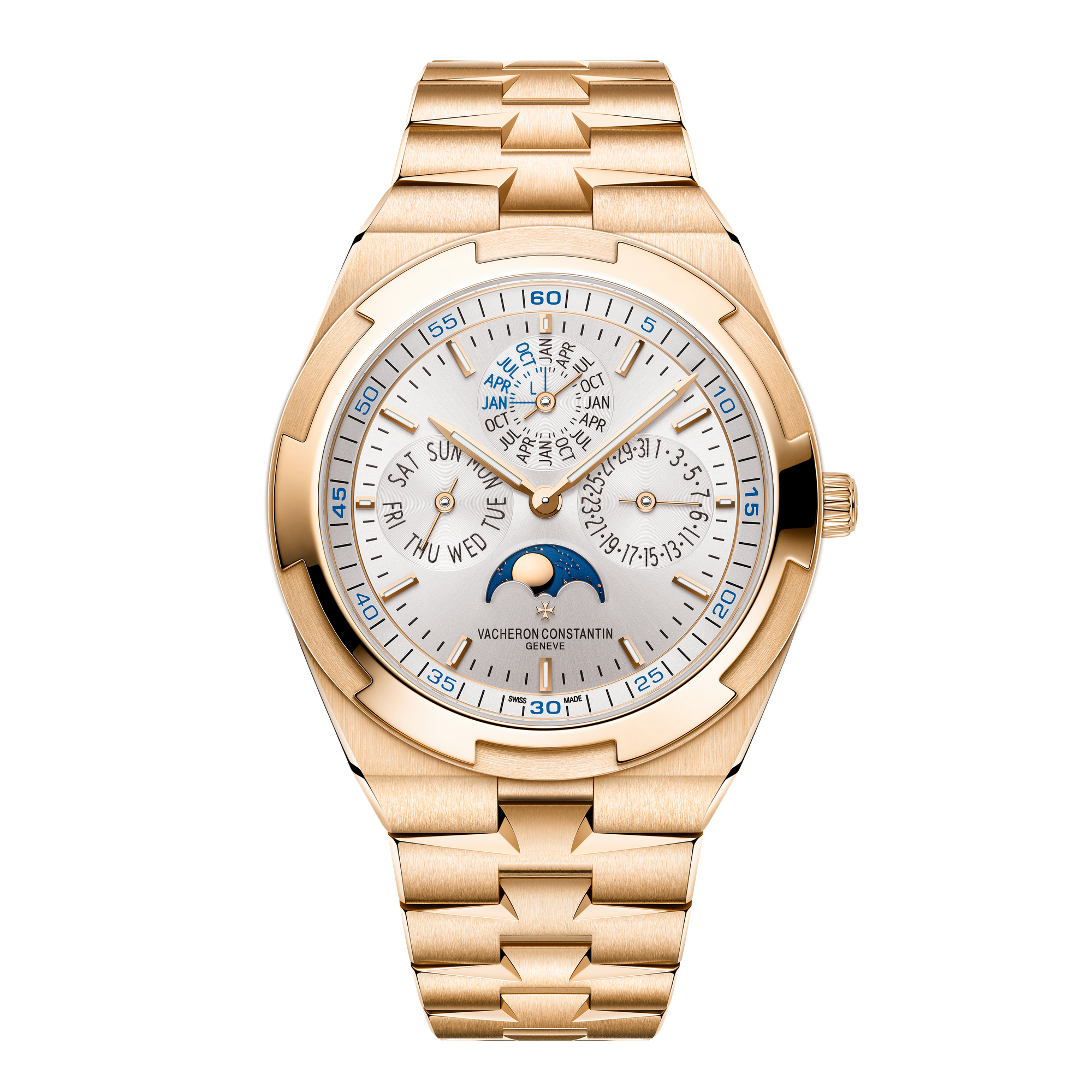 Vacheron Constantin Overseas Perpetual Calendar Ultra-thin Silver Rose Gold 41.5mm
