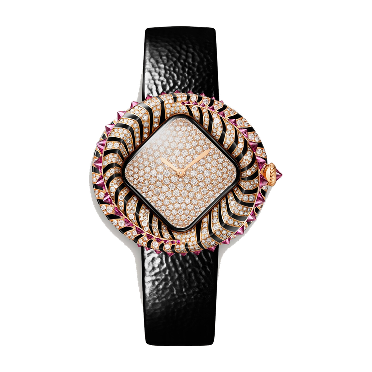 Cartier High Jewelry Animalière Diamond Pave Rose Gold Alligator Leather