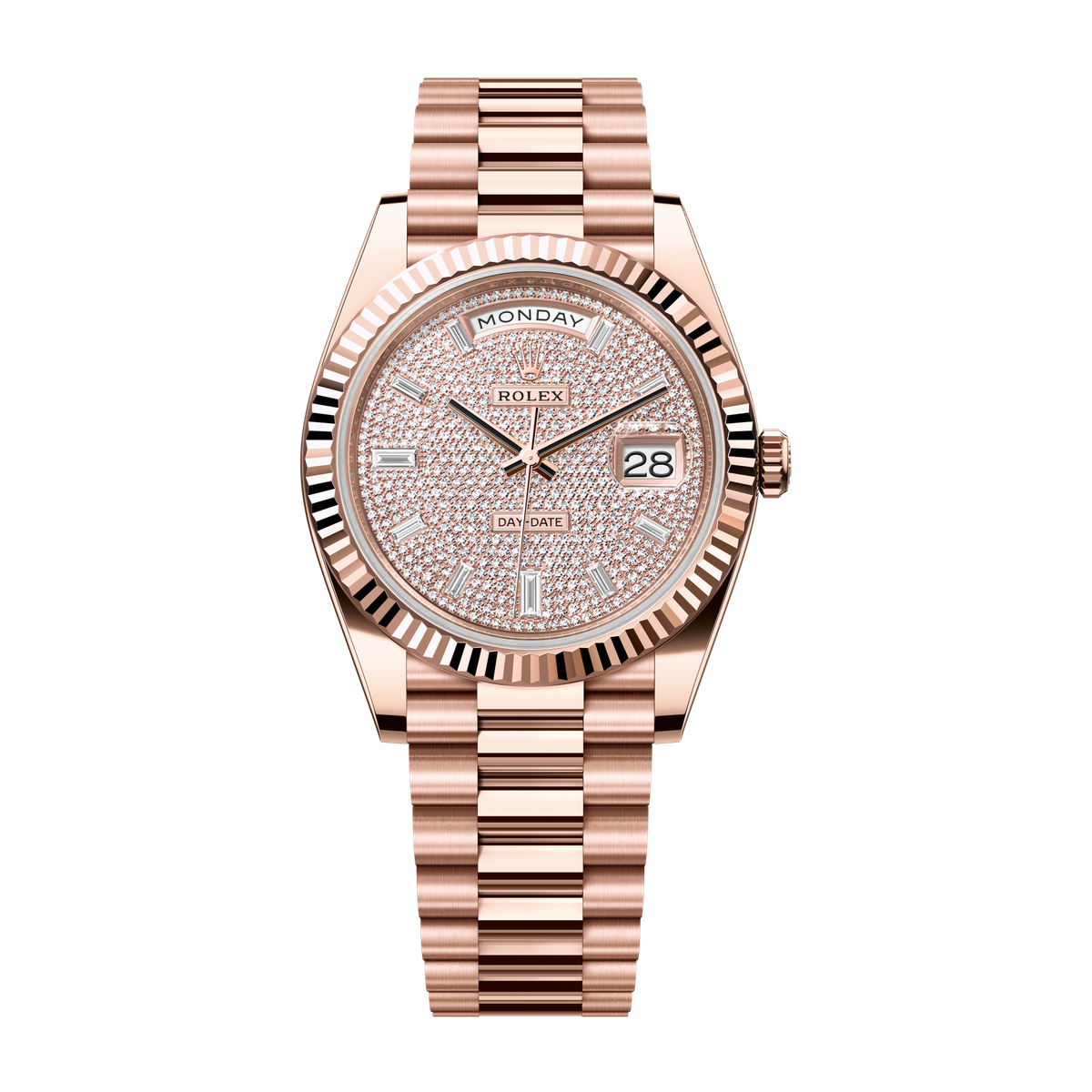 Rolex Day-Date 40 Diamond Pave Rose Gold 40mm