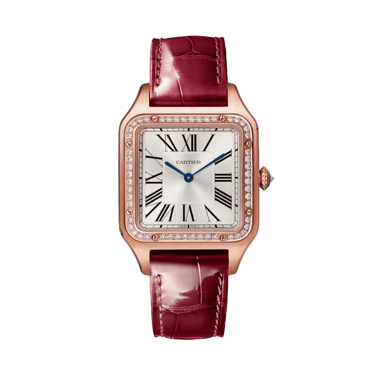 Cartier Santos Dumont Silver Leather 31.4mm