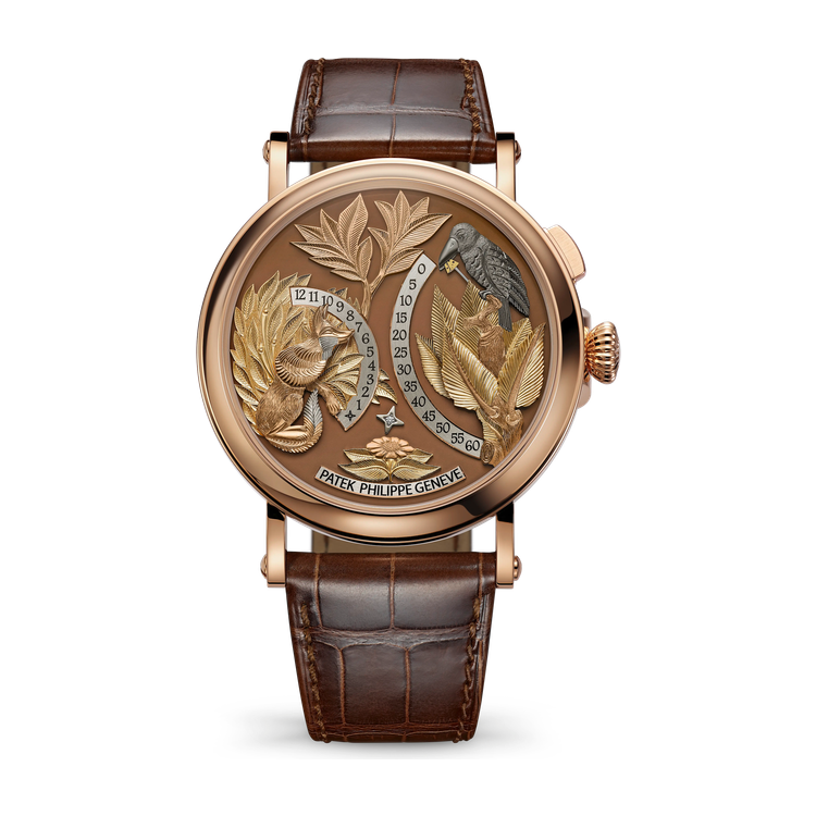 Patek Philippe Complications Brown Rose Gold Alligator Leather 43mm