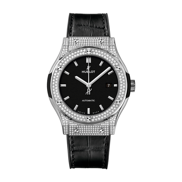 Hublot Classic Fusion Black Titanium Alligator Leather 42mm