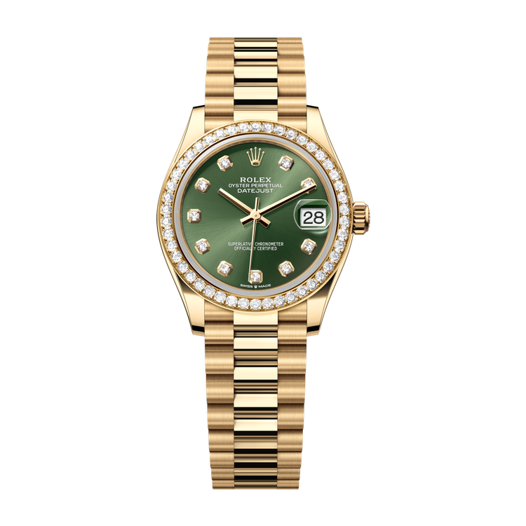 Rolex Datejust 31 Green Yellow Gold 31mm