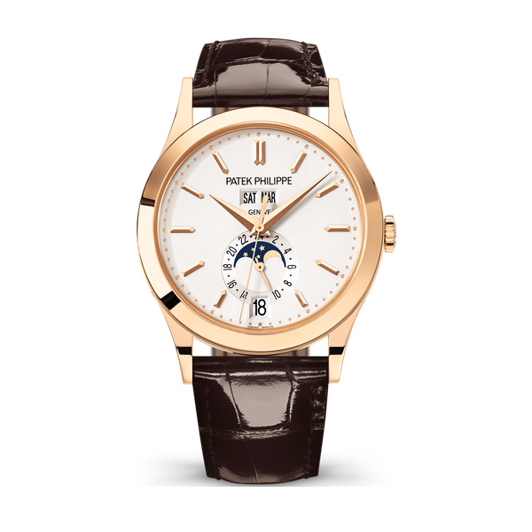Patek Philippe Complications Silver Rose Gold Alligator Leather 38.5mm