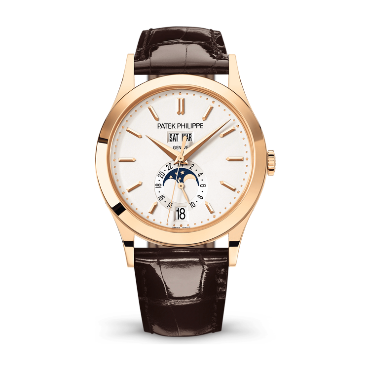 Patek Philippe Complications Silver Rose Gold Alligator Leather 38.5mm
