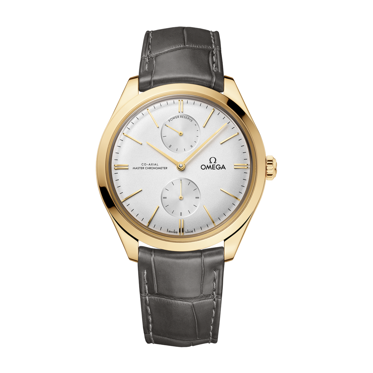 Omega De Ville Trésor Silver Yellow Gold Alligator Leather 40mm