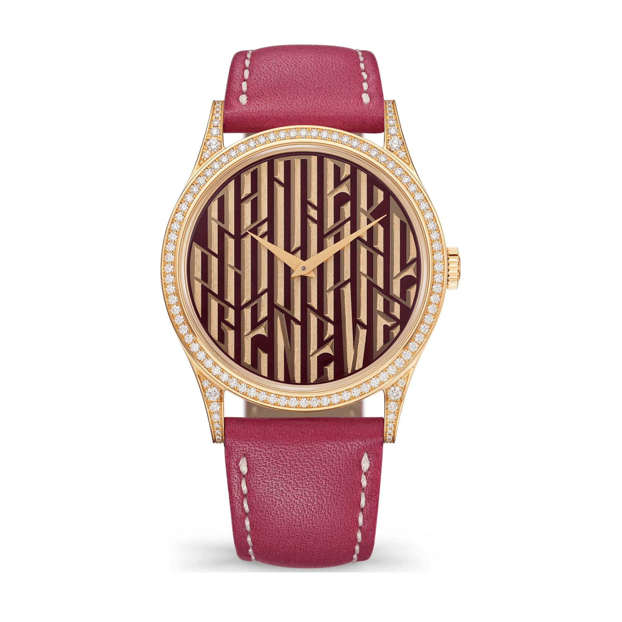 Patek Philippe "Pink Typography" Rare Handcrafts Rose Gold Leather 38mm