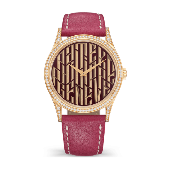 Patek Philippe "Pink Typography" Rare Handcrafts Rose Gold Leather 38mm