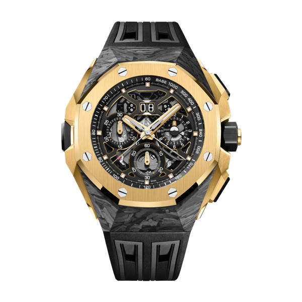 Audemars Piguet Royal Oak Concept Split-Seconds Chronograph GMT Large Date Skeleton Carbon Rubber 43mm