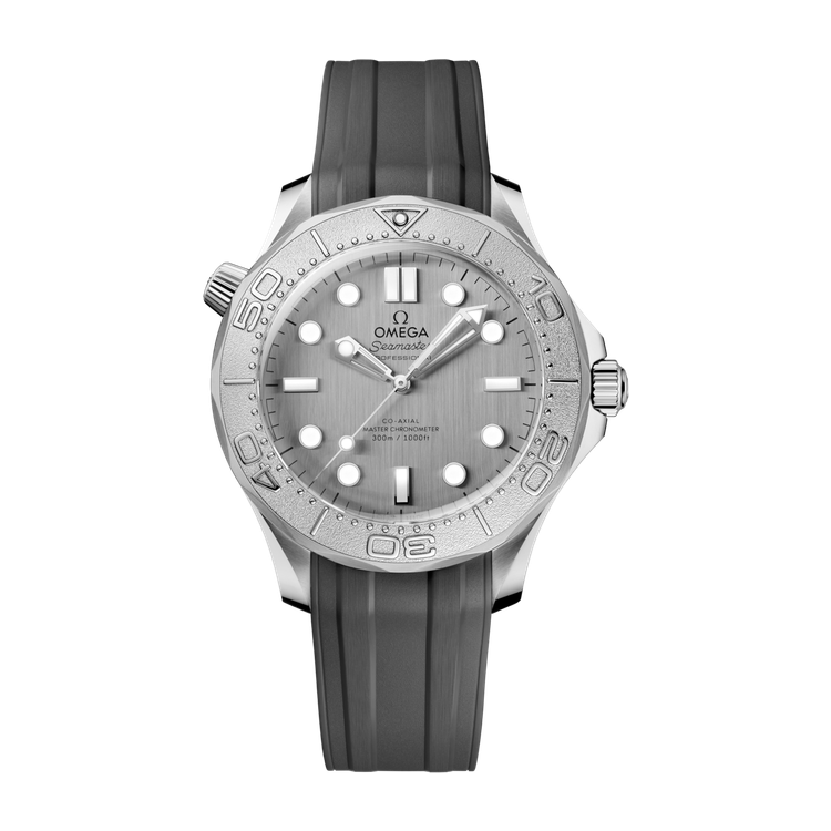 Omega Seamaster Diver 300M Grey Steel Rubber 42mm