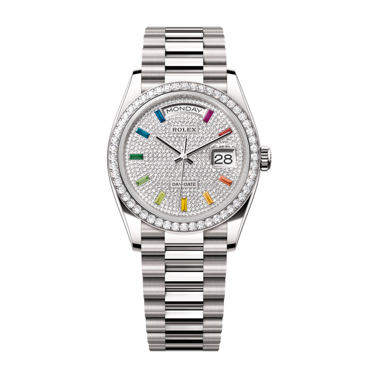 Rolex Day-Date 36 Diamond Pave White Gold 36mm