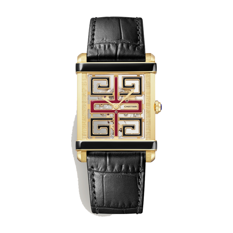 Cartier Tank Chinoise Skeleton Yellow Gold Leather 29.2mm