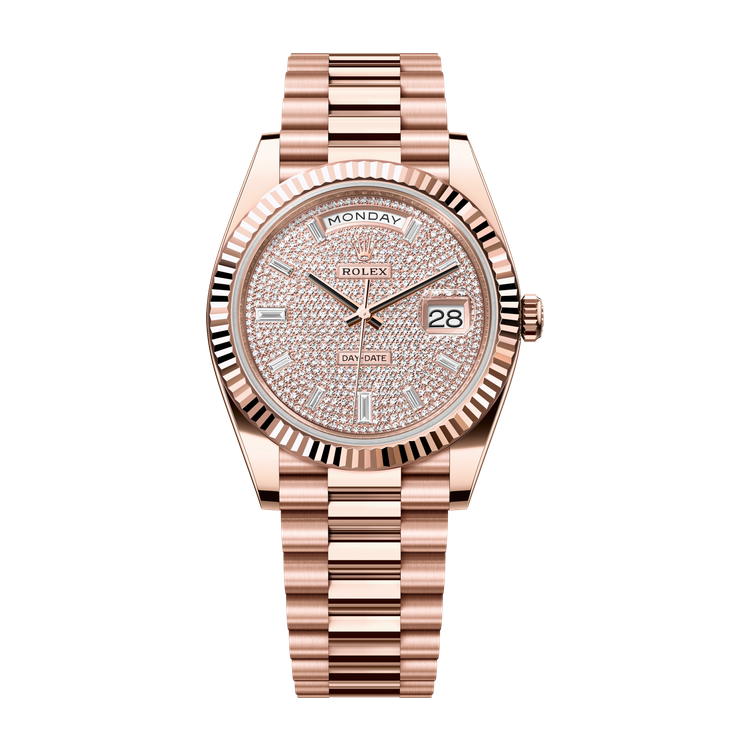 Rolex Day-Date 40 Diamond Pave Rose Gold 40mm