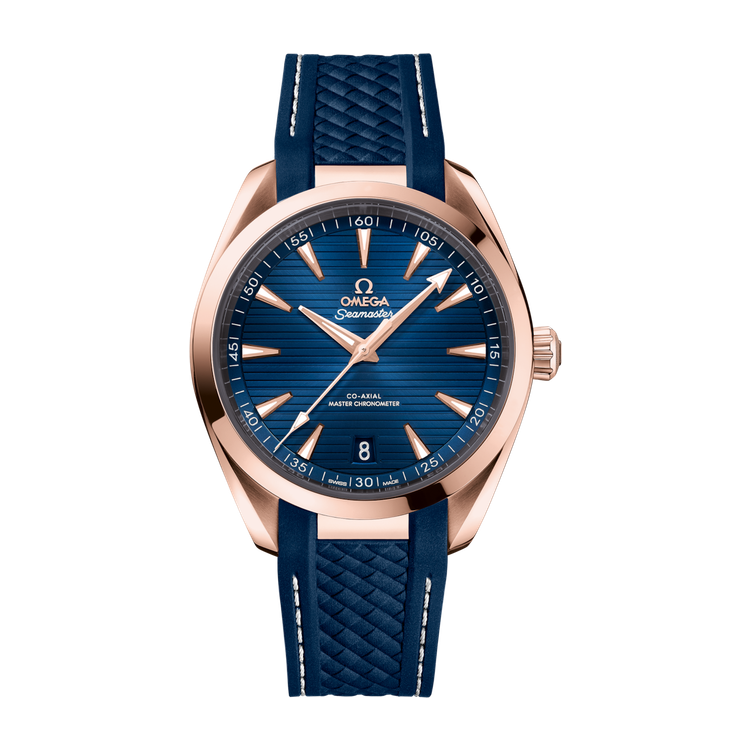 Omega Seamaster Aqua Terra 150M Blue Rose Gold Rubber 41mm