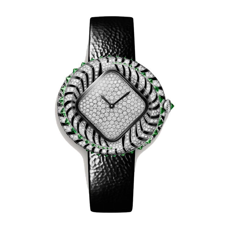 Cartier High Jewelry Animalière Diamond Pave White Gold Alligator Leather
