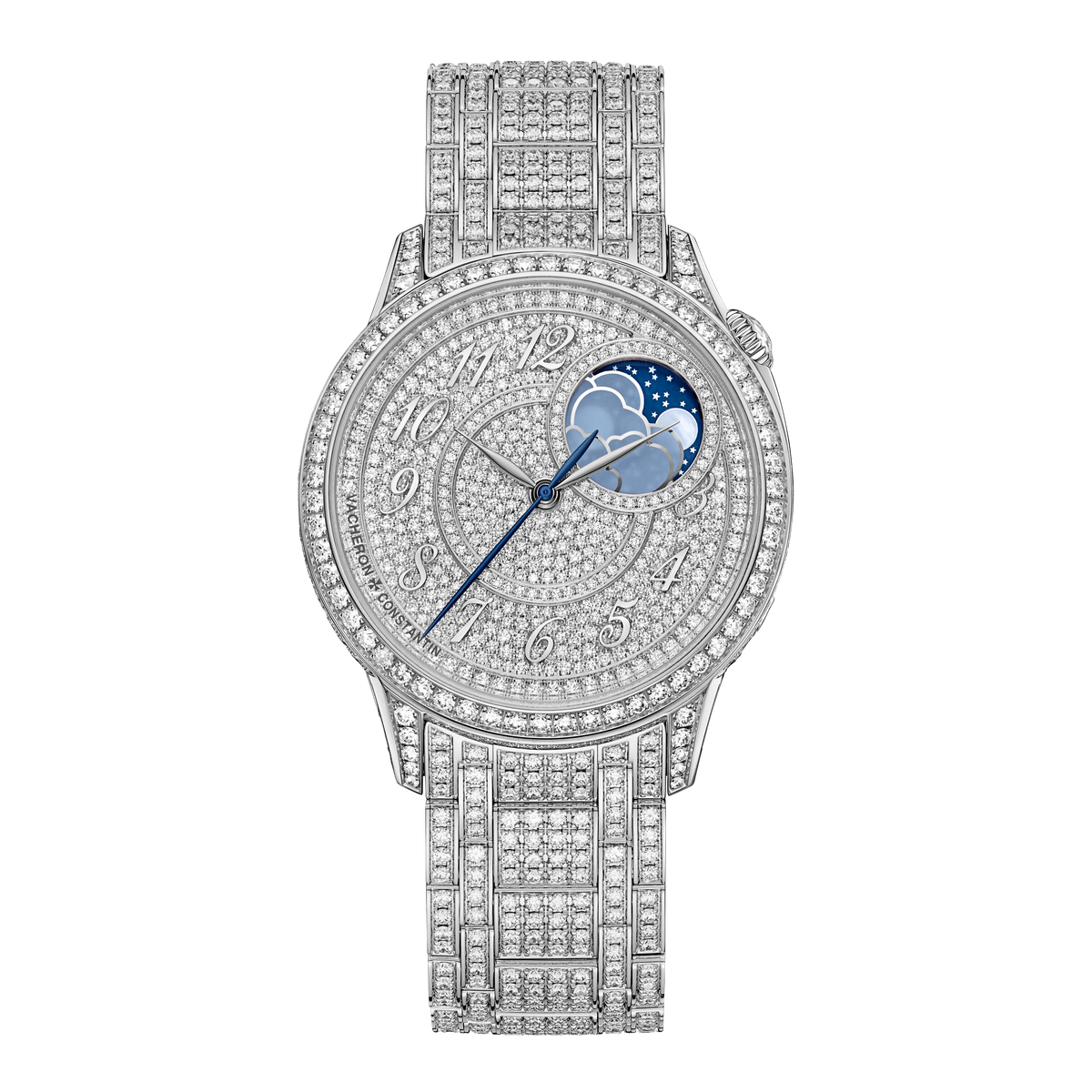 Vacheron Constantin Égérie Moon Phase Jewellery Diamond Pave White Gold 37mm