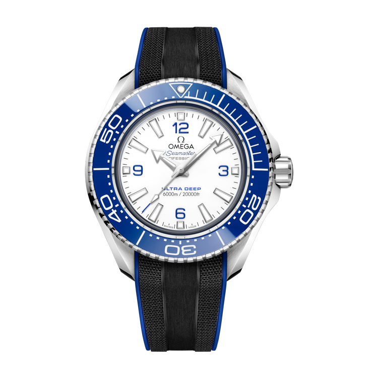 Omega "Ultra Deep" Seamaster Planet Ocean 6000M White Steel Rubber 45.5mm