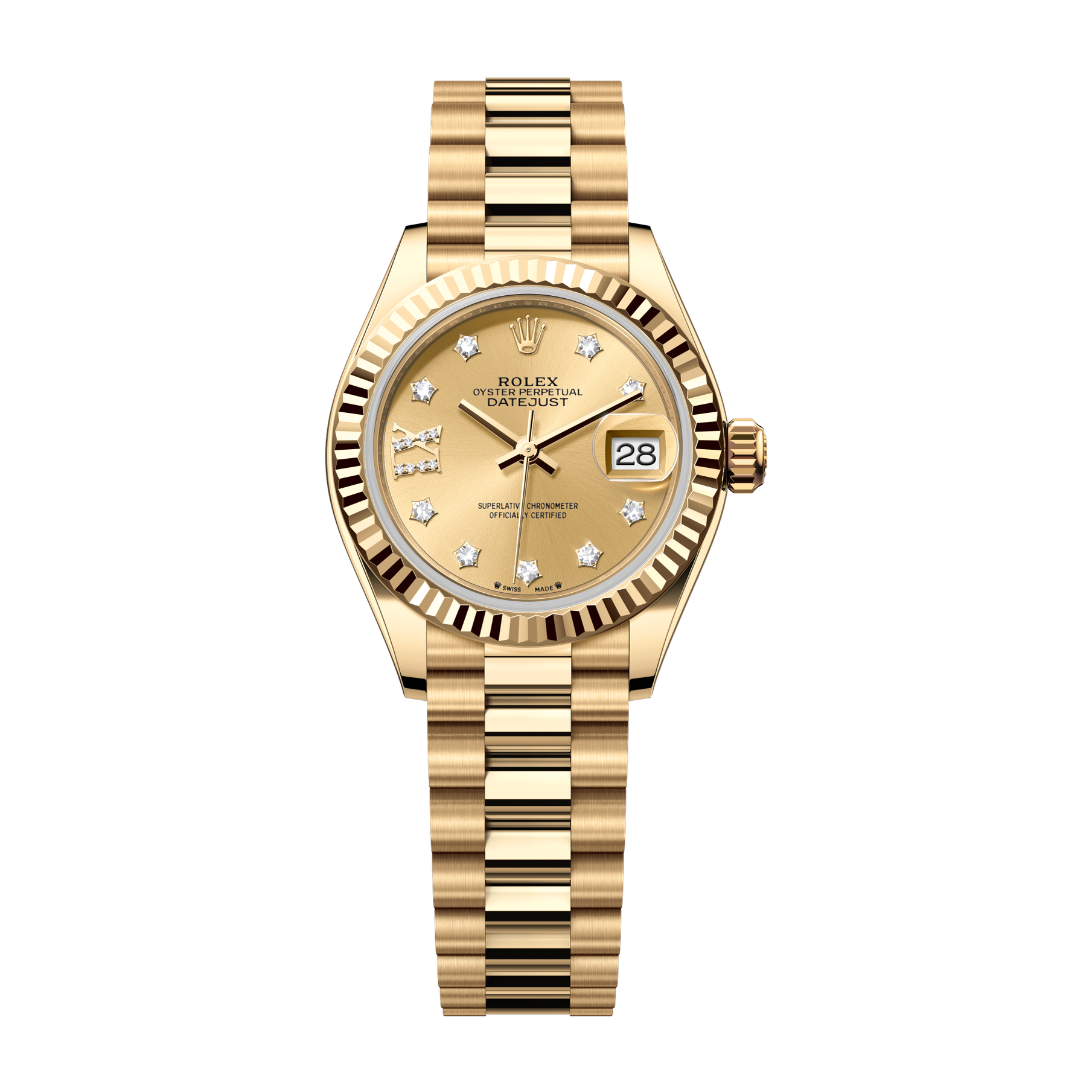 Rolex Lady-Datejust Champagne Yellow Gold 28mm