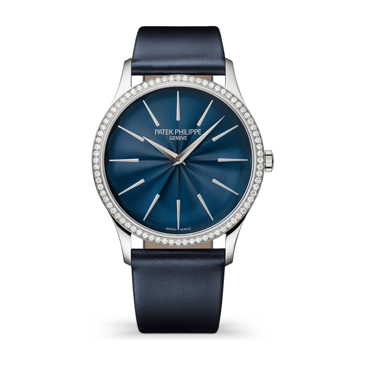 Patek Philippe Calatrava Blue White Gold Leather 35mm