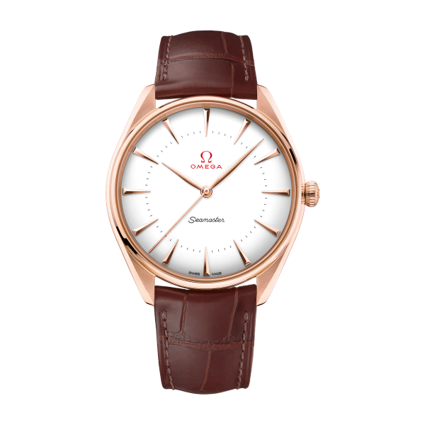 Omega Seamaster White Rose Gold Alligator Leather 39.5mm