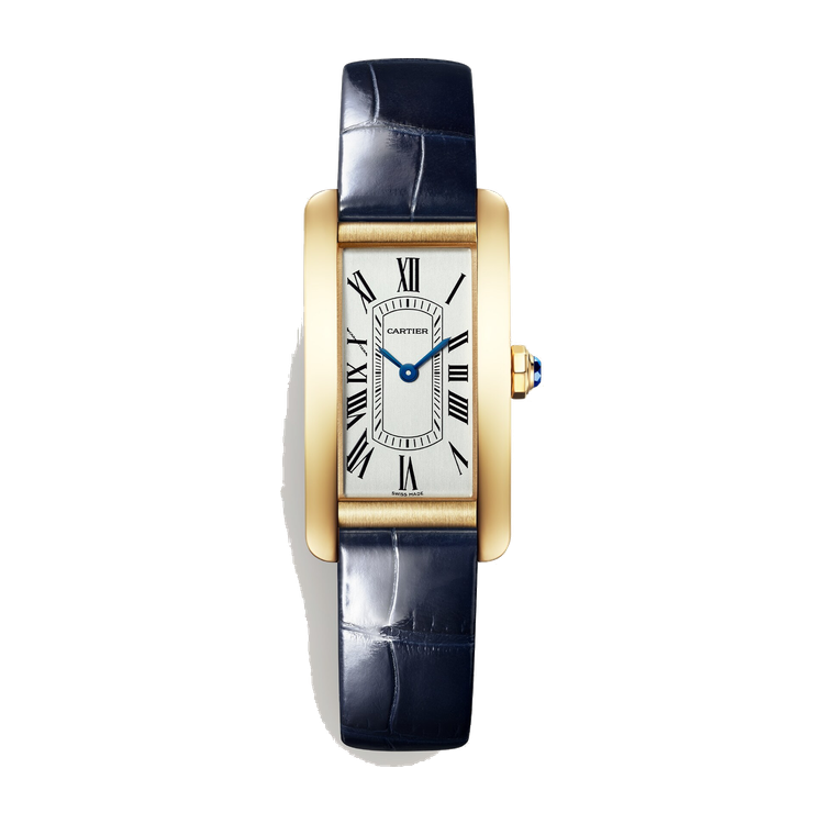 Cartier Tank Américaine Silver Yellow Gold Alligator Leather 19.4mm