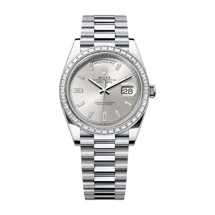 Rolex Day-Date 40 Silver Platinum 40mm