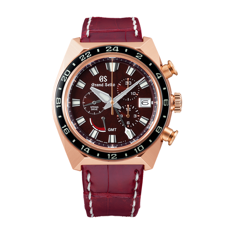 Grand Seiko Sport GMT Red Rose Gold Alligator Leather 44.5mm
