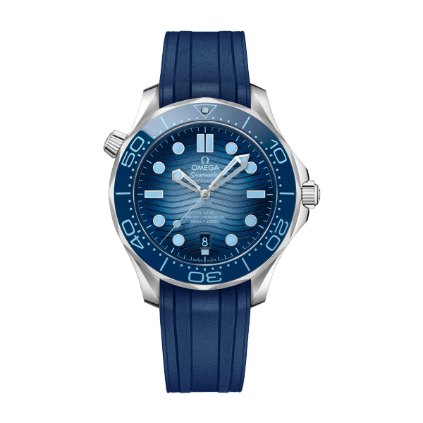 Omega Seamaster Diver 300M Blue Steel Rubber 42mm