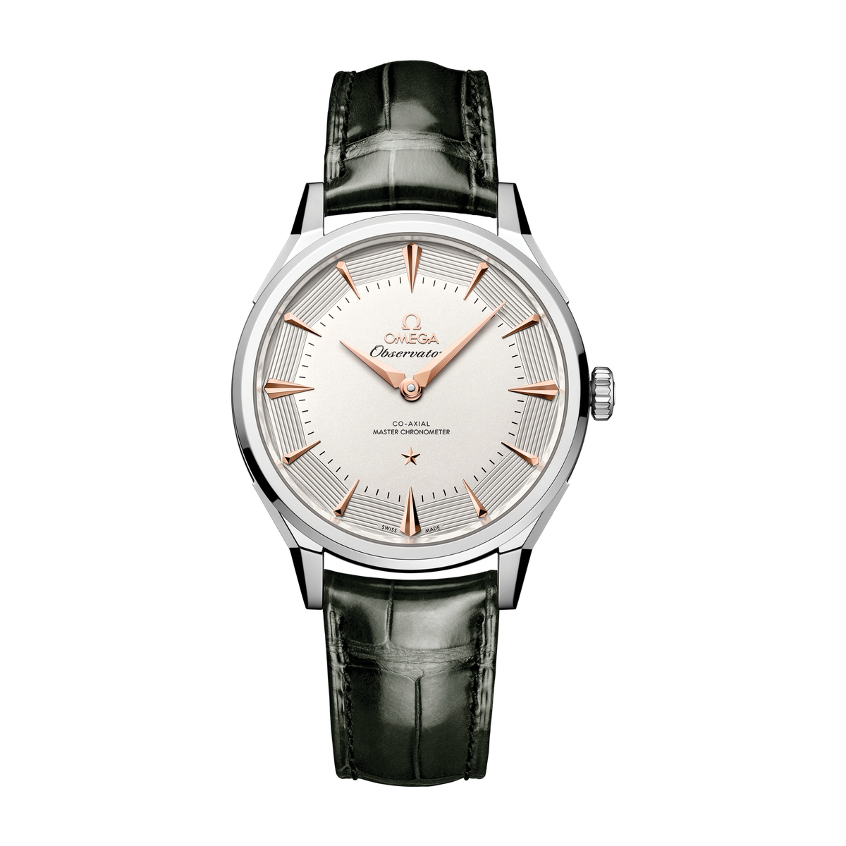 Omega Constellation Globemaster Silver Steel Alligator Leather 39.4mm