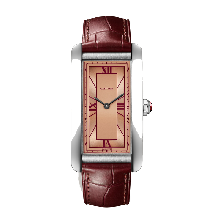 Cartier Tank Américaine Salmon Platinum Alligator Leather 24.4mm