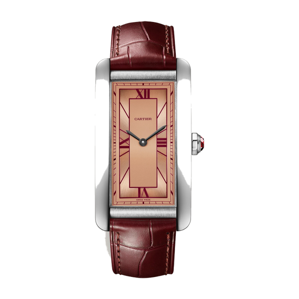 Cartier Tank Américaine Salmon Platinum Alligator Leather 24.4mm