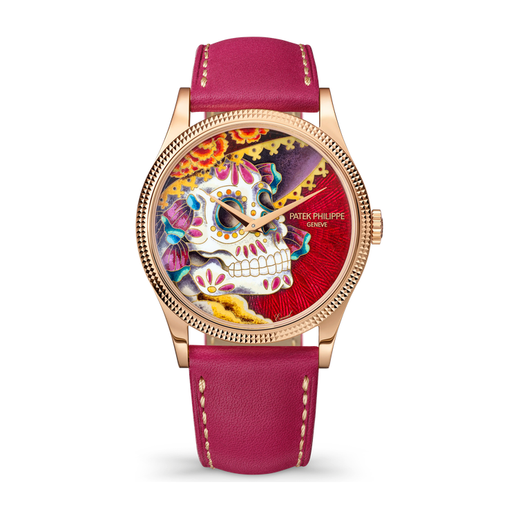 Patek Philippe "La Catrina" Rare Handcrafts Champagne Rose Gold Leather 38mm