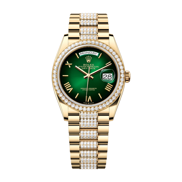 Rolex Day-Date 36 Green Yellow Gold 36mm