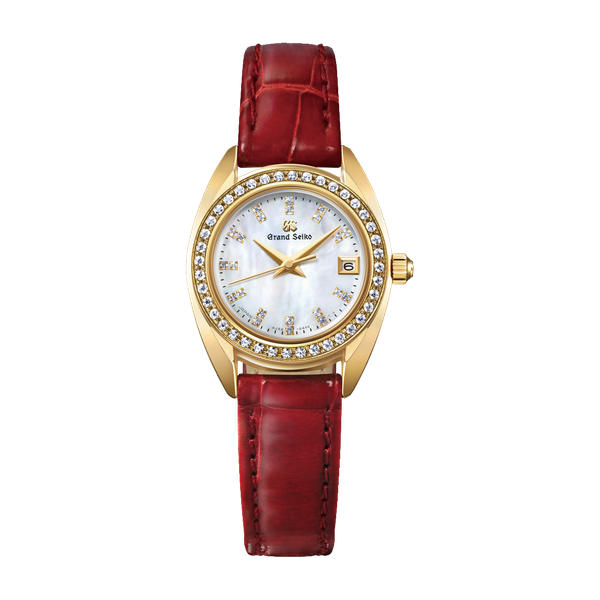 Grand Seiko Heritage Refined Essentials White Yellow Gold Alligator Leather 26mm
