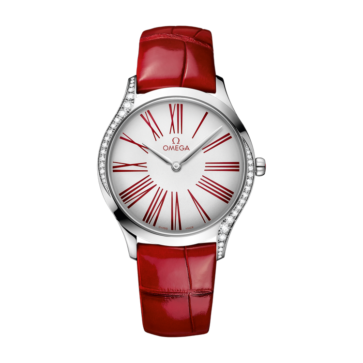 Omega De Ville Trésor White Steel Alligator Leather 36mm