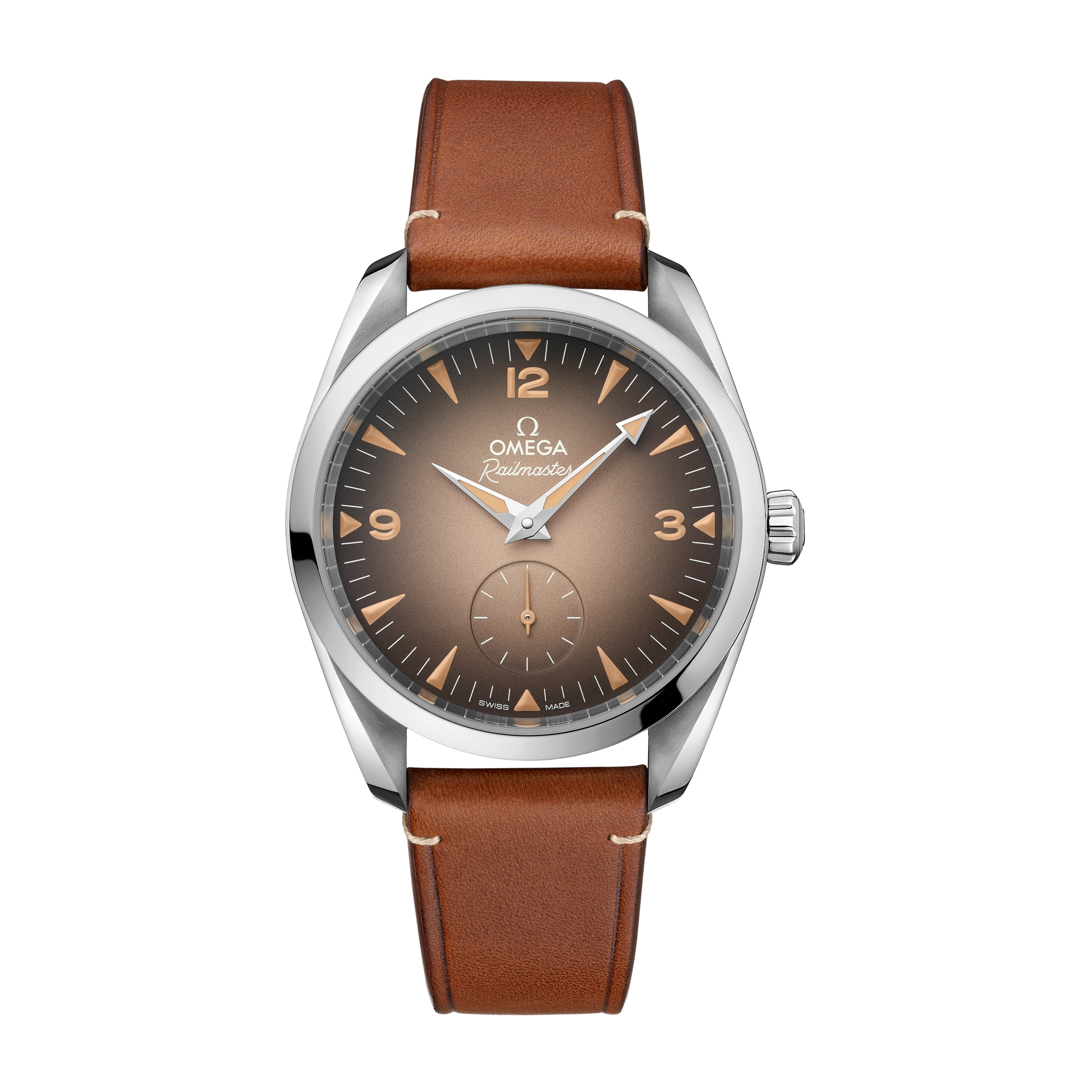 Omega Seamaster Railmaster Brown Steel Leather 38mm