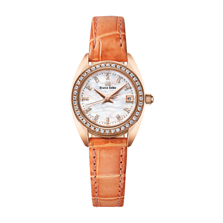 Grand Seiko Heritage Refined Essentials White Rose Gold Alligator Leather 26mm