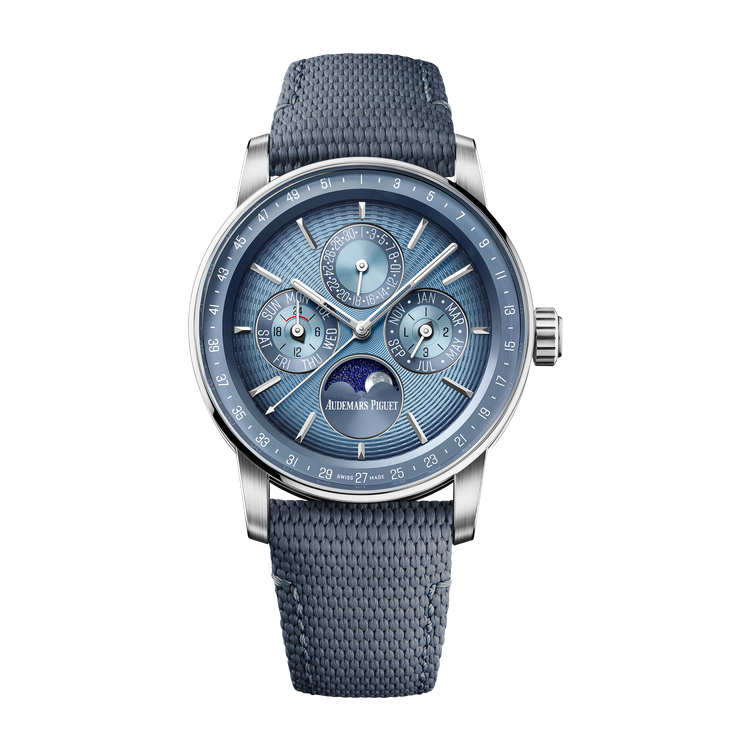 Audemars Piguet Code 11.59 Perpetual Calendar Blue White Gold Rubber 41mm