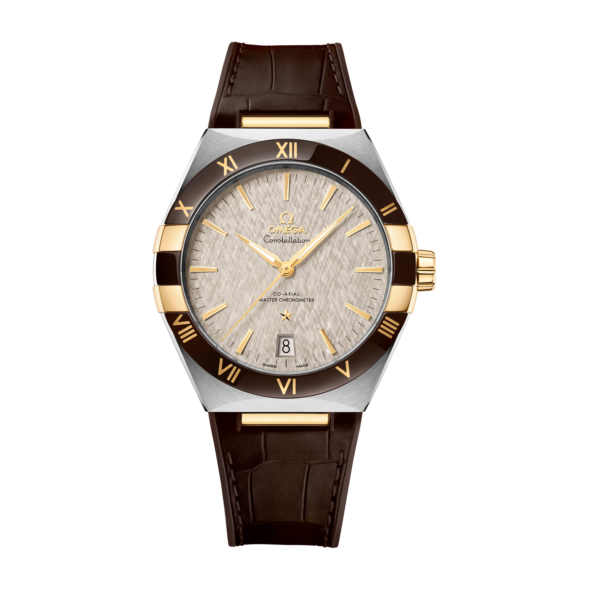 Omega Constellation Grey Two-Tone Alligator Leather 41mm