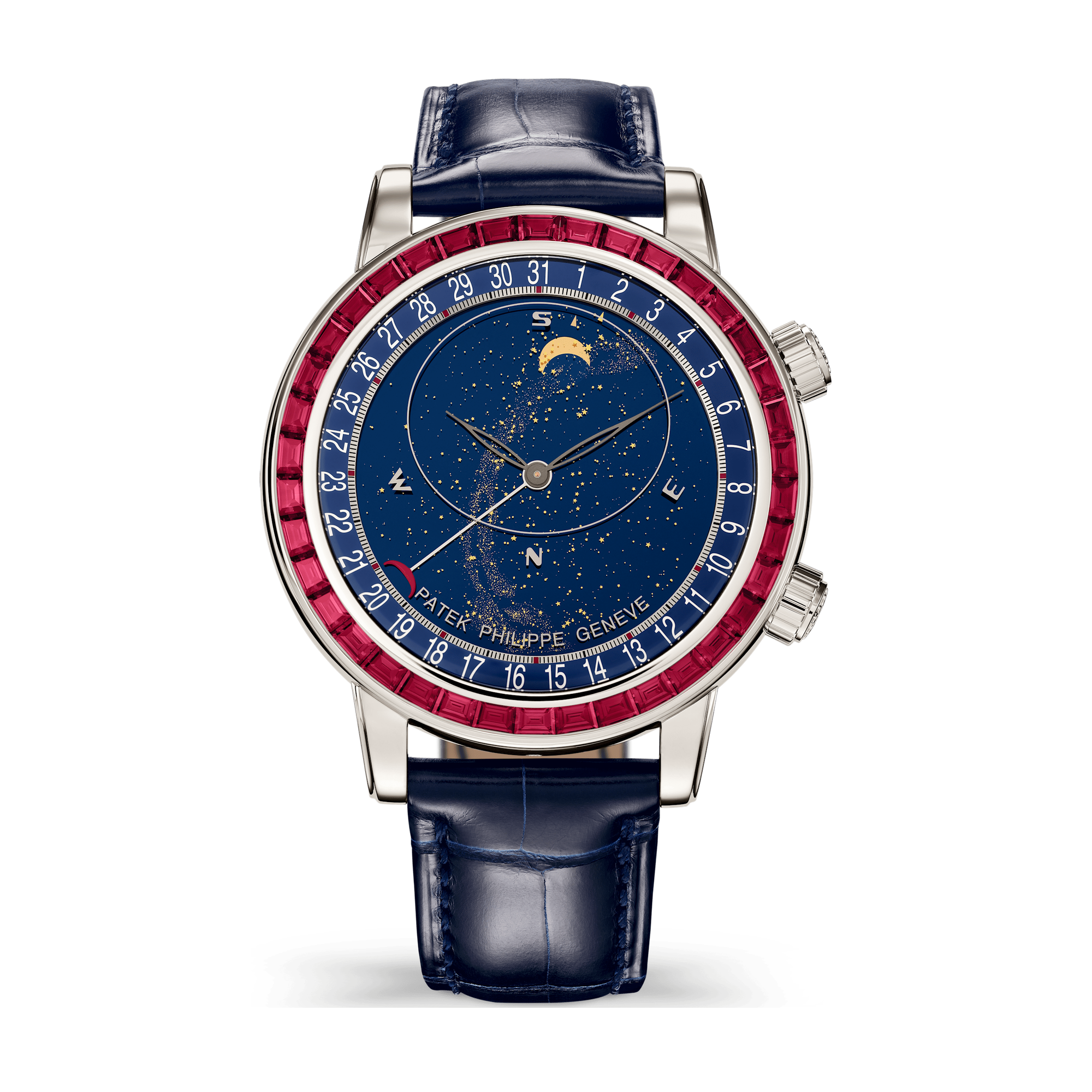 Patek Philippe Grand Complications Celestial Blue Platinum Alligator Leather 44mm