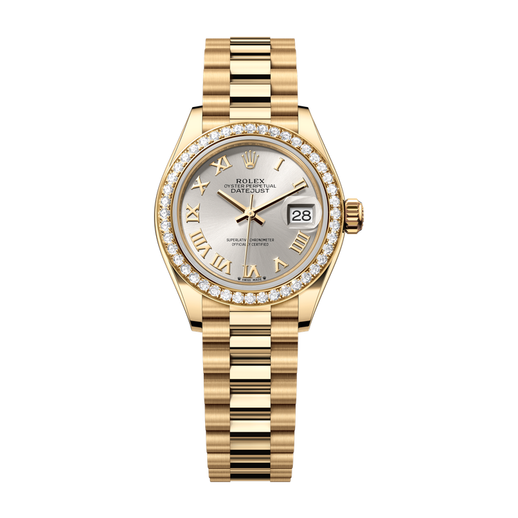 Rolex Lady-Datejust Silver Yellow Gold 28mm